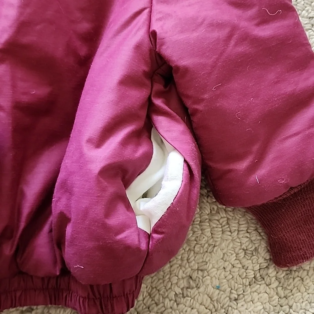 Kids Pink Hooded Snow Jacket & Overalls Set